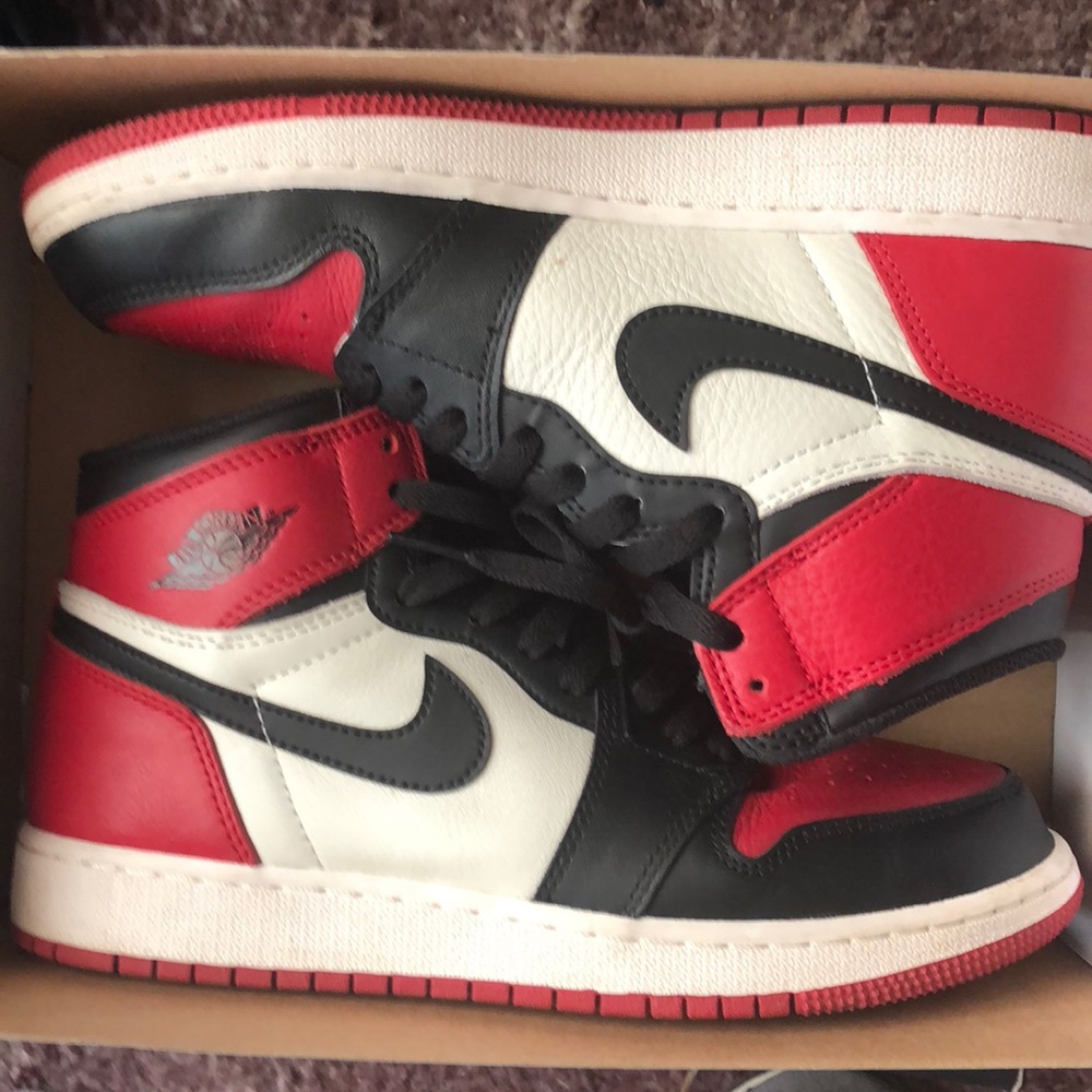 Bred Toe Jordan 1s